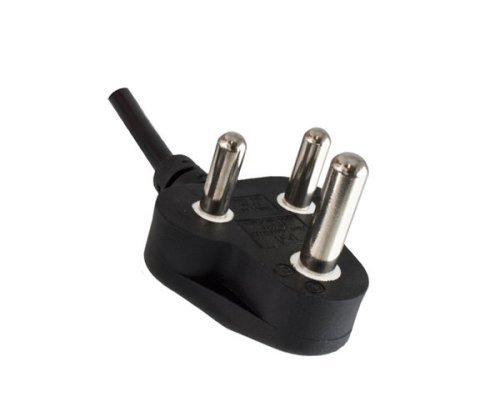 Netzkabel Südafrika Typ M auf C5, 0,75mm², 2,5A, Zulassung: SABS, schwarz, Länge 1,80m